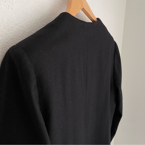 Vintage 1980’s Structured Wool Collarless V-Neck Oversized Lined Blazer - Picture 9 of 14